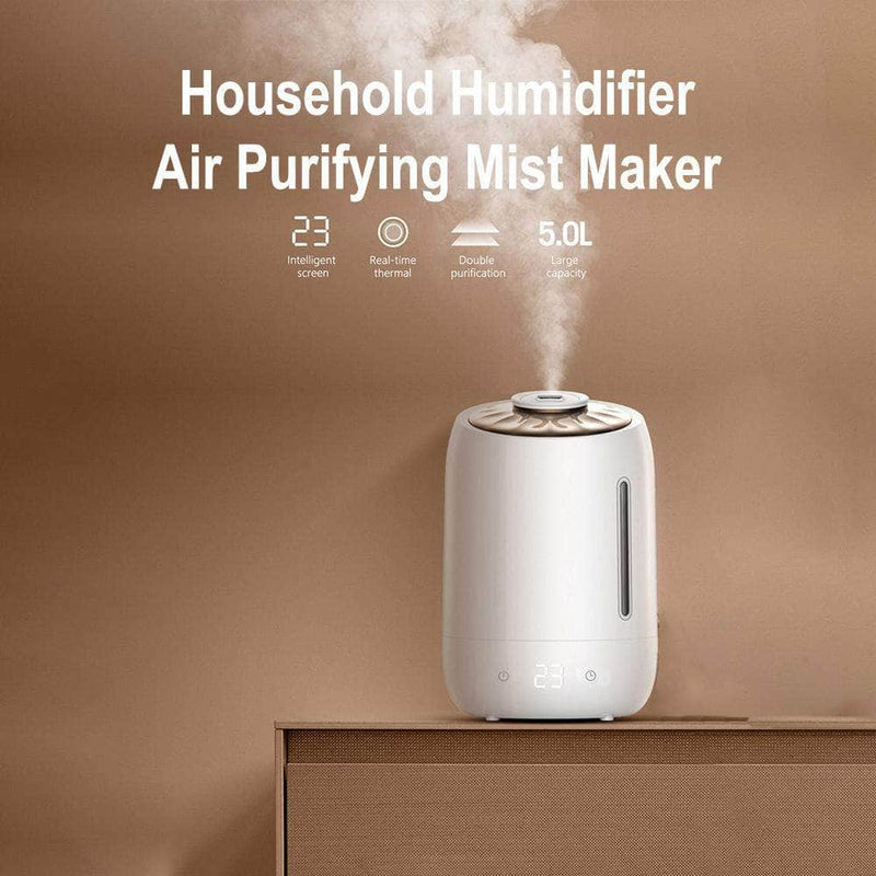 AiryMist Air Humidifier | Air Purifying Mist Maker with Intelligent Touch Screen, White