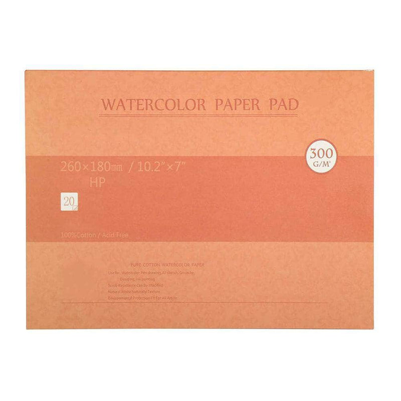 CraftGrade Professional Watercolor Paper | 100 Percent Cotton, 20 Sheets, 10.2" x 7"