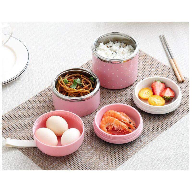 DeepSpoon 2-Layer Stackable Stainless Steel Lunch Box, Japanese Bento Style, Portable and Leak-Proof - Ooala