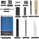 DrawBee 33 Pcs Professional Art Kit with Charcoal and Graphite Pencils for Drawing