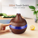 ForestMist  7 Color Night Light Cool Mist Essential Oil Humidifier with 10 Cotton Swabs, Dark Brown