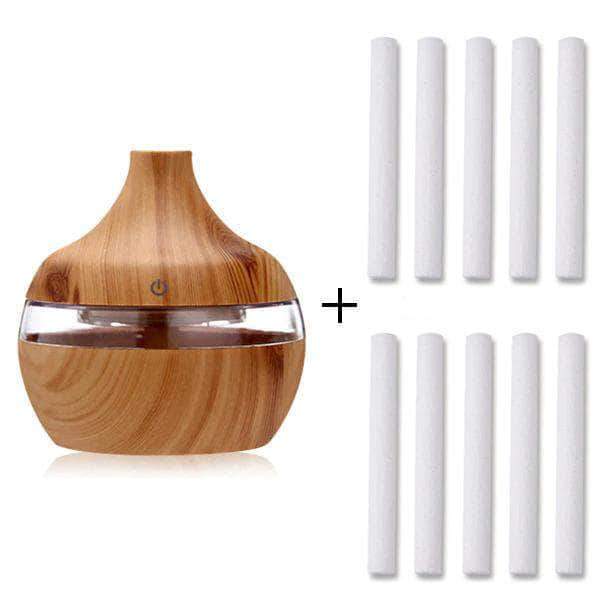 ForestMist  7 Color Night Light Cool Mist Essential Oil Humidifier with 10 Cotton Swabs, Light Brown