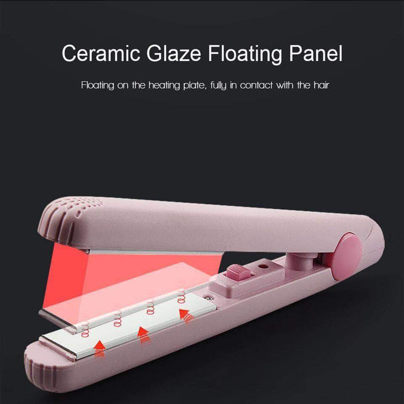 Frizoo 2-in-1 Mini Hair Straightener, Ceramic Tourmaline Plate | Beauty Flat Iron Heating Curler