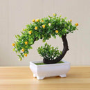 Funterior Rose Style Artificial Bonsai Tree Plants | Small Ornaments For Home Decoration