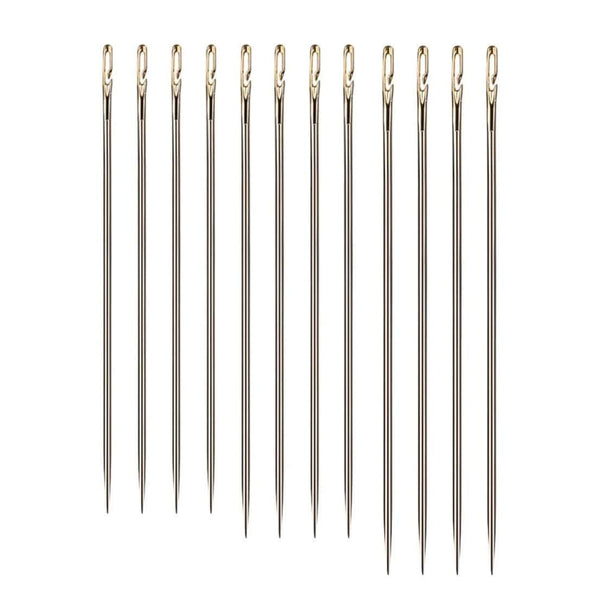 Glines 12-pcs Self-Threading Needles for Persons with Poor Eyesight