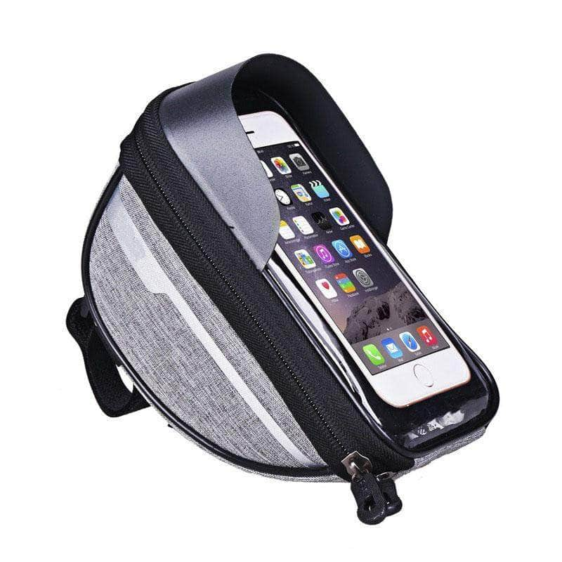 Hikush Waterproof Front Frame Handlebar Phone Case Bag with Touch Screen & Sun Visor