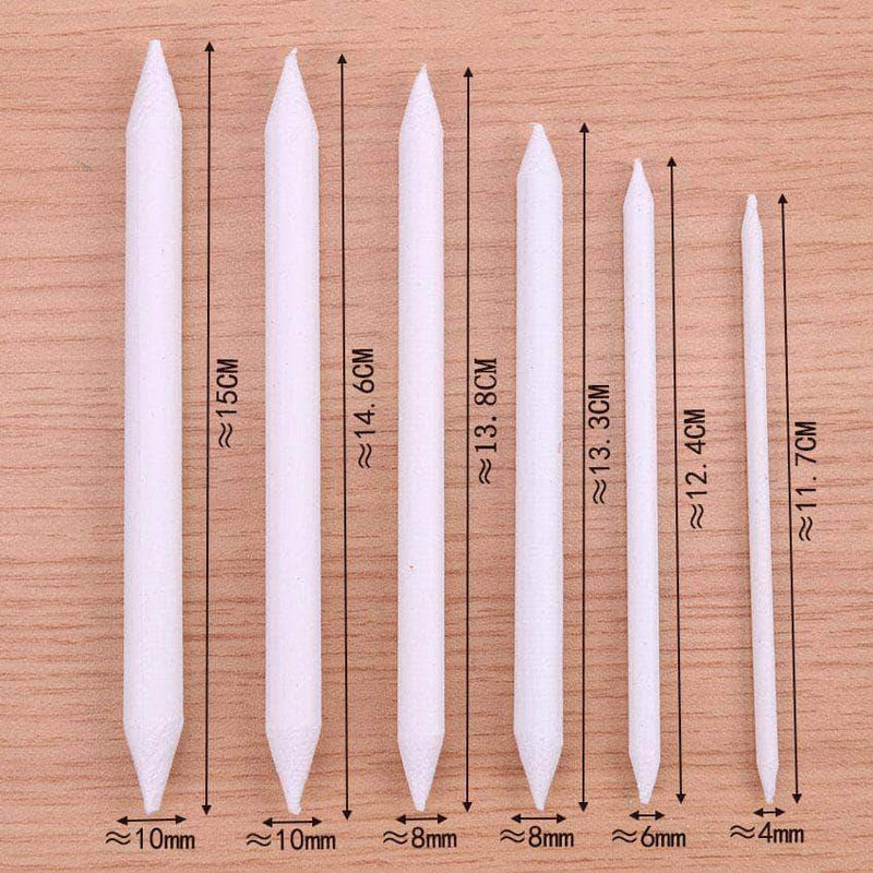 Imati 6pcs Double Head Blending Stumps Tortillon Pens Sketch Art Drawing