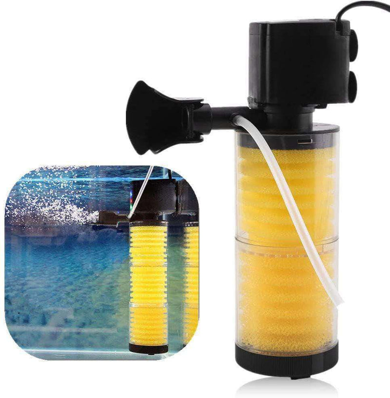 Interstellar Aquarium 3 in 1 Internal Filter | Submersible Oxygen Air Pump for Fish Tank | 25watts - Ooala