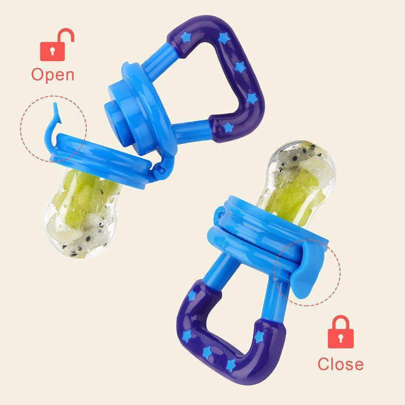 LilCuddles Baby Fruit Feeder Pacifier | Infant Fruit Teething Toy with Silicone Pouch, 4-6 months