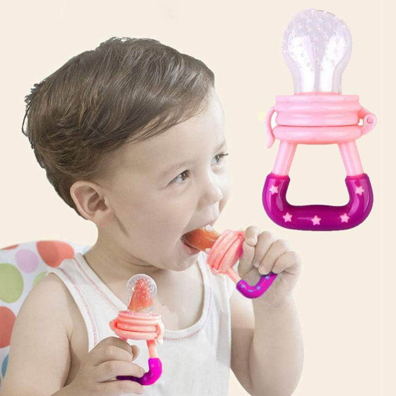 Calies Baby Fruit Feeder Pacifier - Fresh Food Feeder & Teething Toy for Toddlers & Kids│Pink