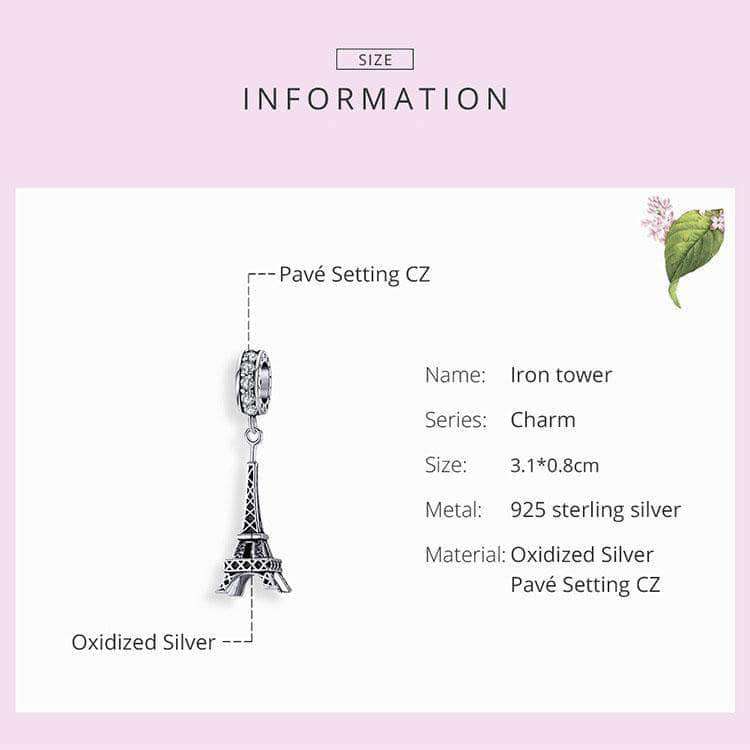 Lacic 925 Sterling Silver Paris Eiffel Tower Landmark Charms