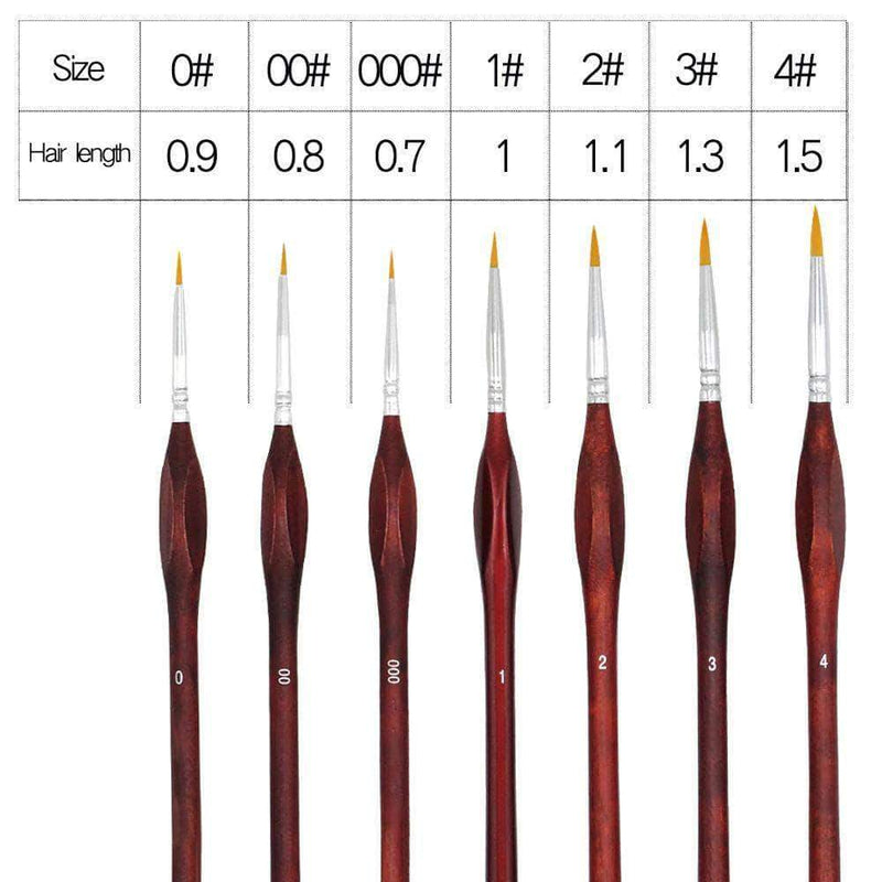 SolidStroke 7-pcs Professional Paint Brush Set for Miniature Painting - Ooala