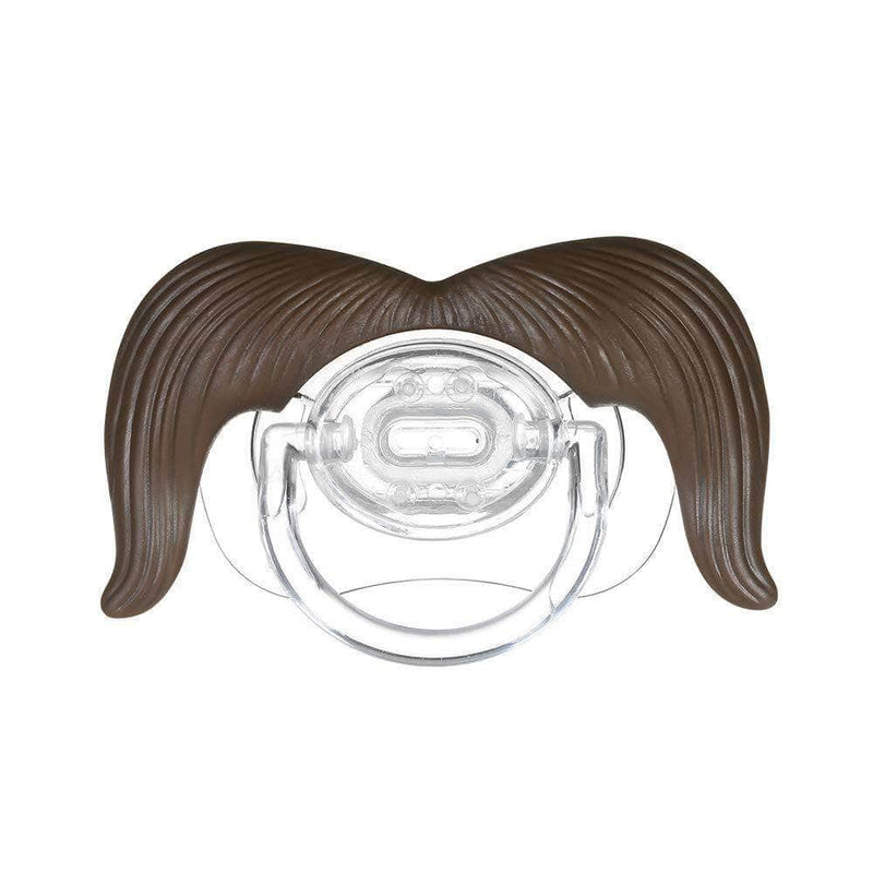 Viaxos Mustache Baby Pacifier | Silicone Nipple Teething Toy | Brown