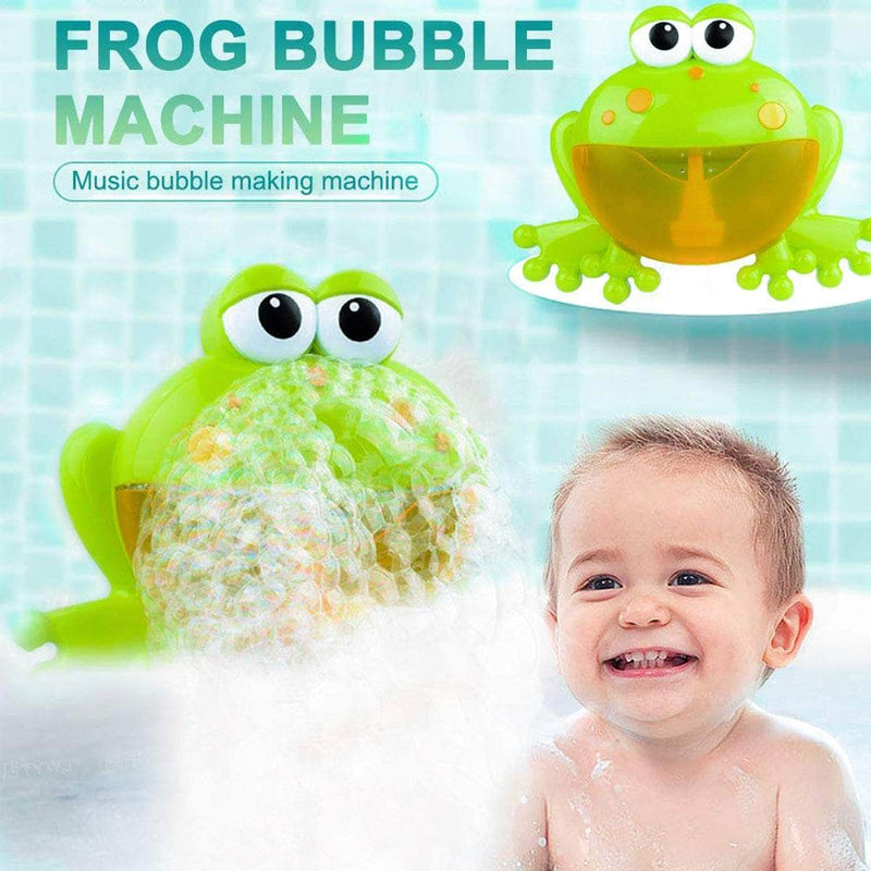 Yodie Frog Bath Toy Bubble Maker Machine w/ 12 Soft Melodies