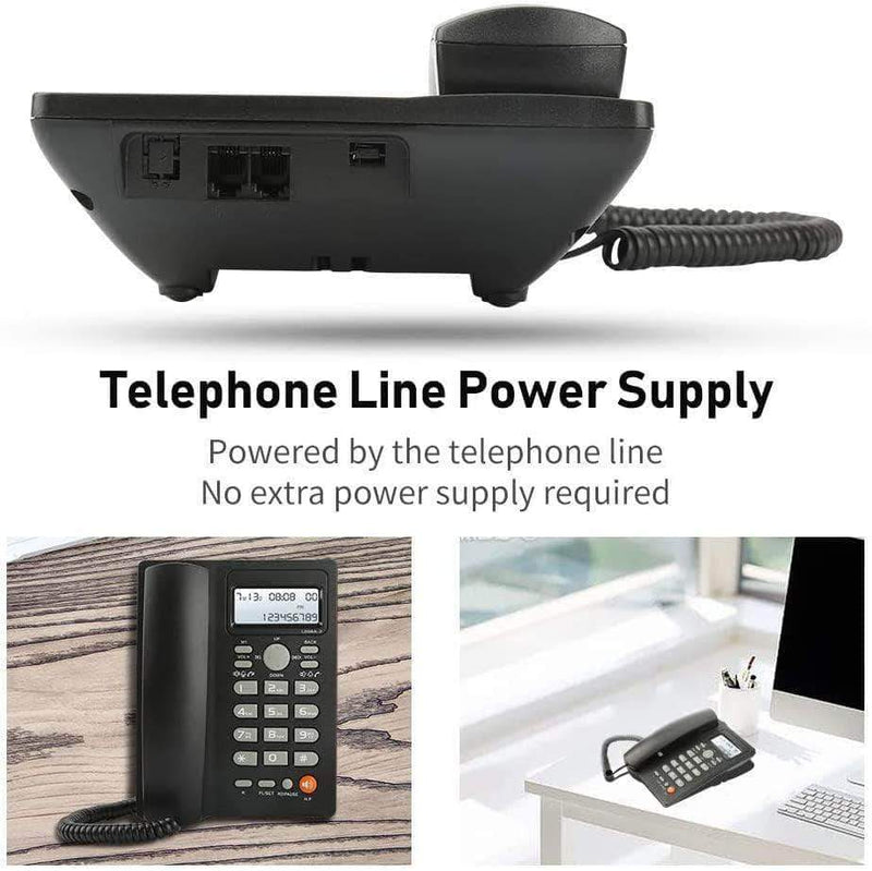 Zlymo Corded Telephone with Caller Number Display | DTMF/FSK Dual System Landline - Ooala